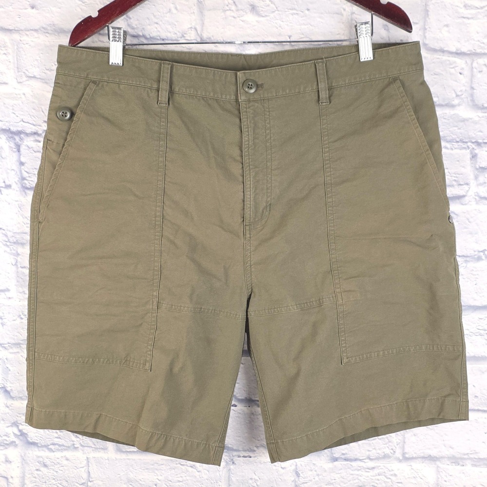 Vuori Men Barren Explorer Shorts Casual Olive Green Hiking Stretch V3014 Size 36